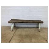 Vtg. Butcher Block Bench