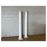 (2) Vtg. Wooden Circular Porch Posts