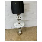 Ornate Circular Marble Top Table Lamp