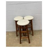 3 Modern Circular Upholstered Bar Stools