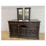 Heavy Carved Oak Sideboard
