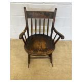Antique Painted Arrowback Rocking Chair