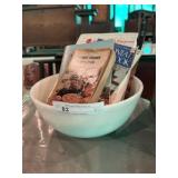 Vtg. Mixing Bowl & Various Cookbooks