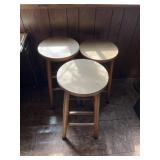 (3) Various Wooden Stools