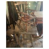 Vtg. Shaped Top Parlor Stand & Child