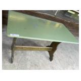 Vtg. Wooden Booth Table