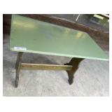 Vtg. Wooden Booth Table
