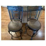 (2) Vinyl Upholstered Swivel Bar Stools