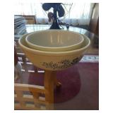 (3) Vintage Pyrex Homestead Pattern Mixing Bowls