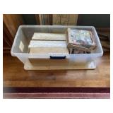 Storage Tote with Lid and Porcelain Dolls