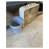 20" Box Fan with Galvanized Buckets