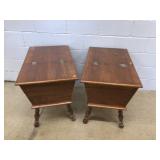 (2) Pine Dough Box Form End Tables