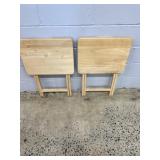 (2) Folding Wooden Hostess Tables