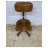 Vtg. Wooden Rolling Office Chair
