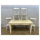 Painted Rectangular Table & 5 Chairs