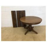 Vtg. Oak Circular Extension Table