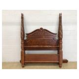 Bold Mahogany Carved Modern Poster Bed