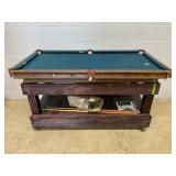 Vtg. Slate Top Pool Table