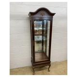 Modern Mirrored Back Lighted Curio Cabinet