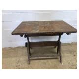 Vtg. Wooden Tilt Top Drafting Table