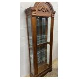 Oak Modern Lighted Curio Cabinet