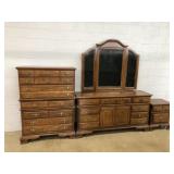 3 Pc. Modern Oak Bedroom Suite