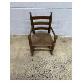Vtg. Rush Seat Youth Size Rocking Chair