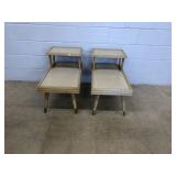 (2) Mid Century Step End Tables