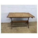 Vtg. Wooden Tilt Top Drafting Table