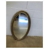 Contemporary Oval Gilt Framed Mirror
