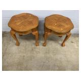 (2) Modern Oak End Tables