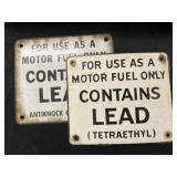 (2) Enameled Porcelain Fuel Signs