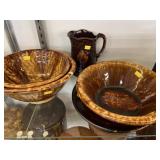 (5) Pieces of Rockingham Glazed Stoneware