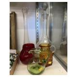 Art Glass Vases with Pitchers