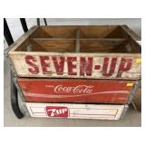 (3) Wooden Beverage Crates
