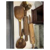 Bone Carved Sewing Kit, Rolling Pins, etc.