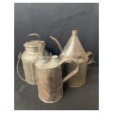 Metalware Cream Pail with Oil Cans