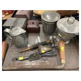 Vintage Tinware with Draw Knife