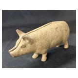 Early Cast Metal Pig Form Still Bank