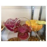 Art Glass and Pottery Serving Bowls
