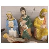 (4) Blow Mold Nativity Scene Figures