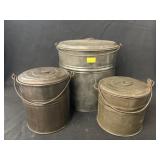 (3) Vintage Metalware Pails