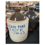 (2) Stoneware Storage Jugs