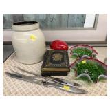 Storage Crock, Carving Set, German Book