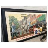 Framed Pabst Blue Ribbon Advertisement