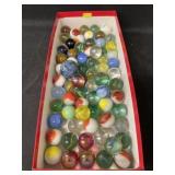 Glass and Agate Swirl Shooter Marbles