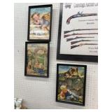 (3) Framed Calendar Heads