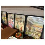 (4) Framed Manheim, PA Calendar Heads