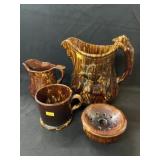 (4) Pieces of Rockingham Glazed Pottery