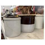 (3) Stoneware Storage Crocks